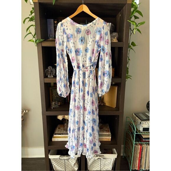 NWT LoveShackFancy Bevelyn Blouson-Sleeve Floral Maxi Dress Size 4 $695 MSRP - Picture 6 of 11